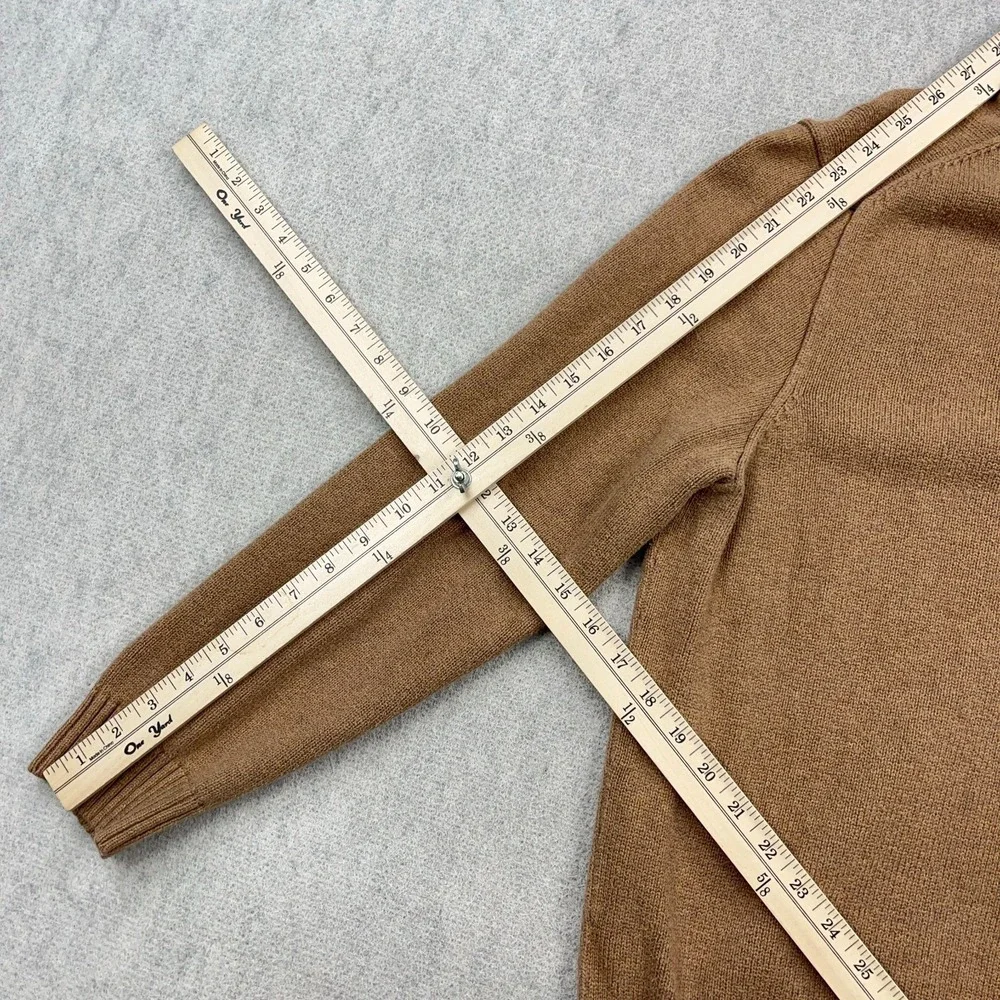 Polo Ralph Lauren Sweater Men XL Brown Pullover Heavy Knit Quarter Zip Ribbed